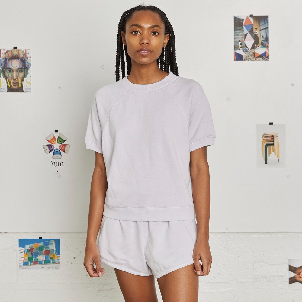 Entireworld Summer sweat shorts in pale lilac